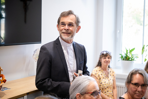 EB Grünwidl bei einer Livesendung Radio Maria / Erzdiözese Wien/ Schönlaub, Stephan Schönlaub EB Grünwidl bei einer Livesendung Radio Maria